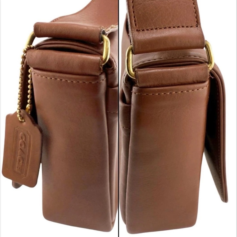 Coach Tan Leather Men's Messenger Bag Unisex - Picture 6 of 11